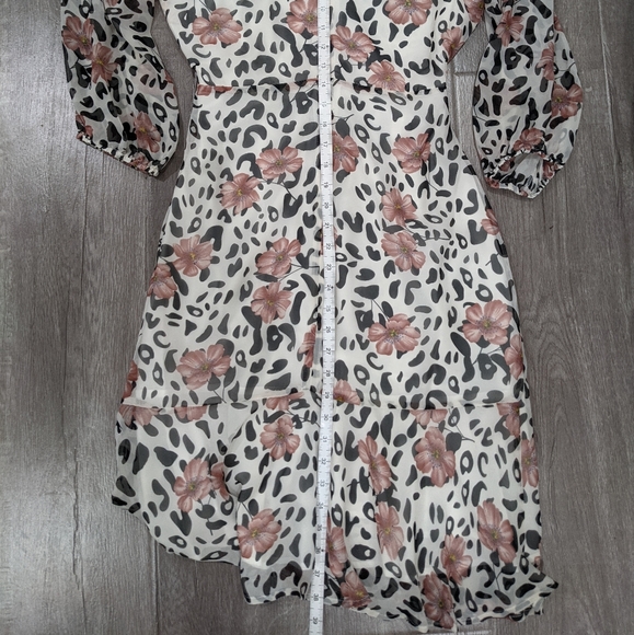 Sam Edelman NWT Floral & Leopard Faux Wrap Dress - Picture 13 of 14